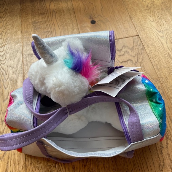 SOLD Pet in Carrier Unicorn Rainbow Plush NEW with sound - Picture 4 of 4